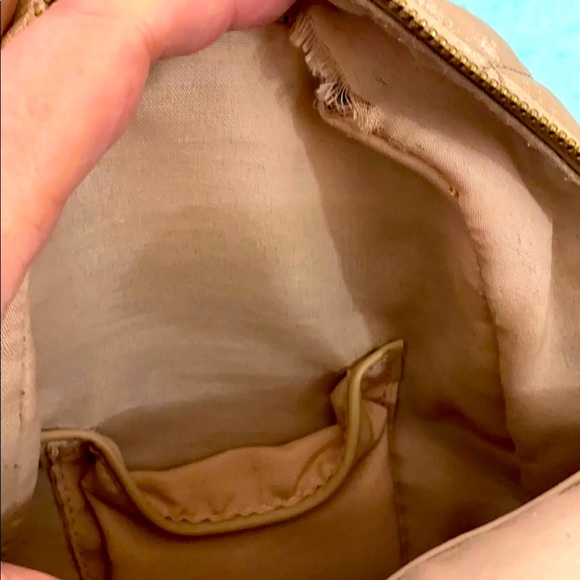 bebe quilted tan with gold hardware mini backpack - Picture 11 of 16